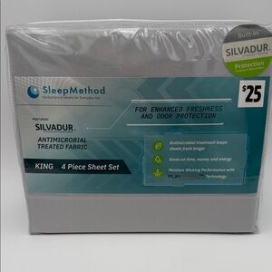 King 4 Piece Sheet Set - Silver